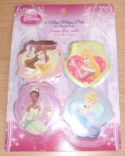 DISNEYS PRINCESS 4 ASSTD MINI NOTEPADS===NEW  