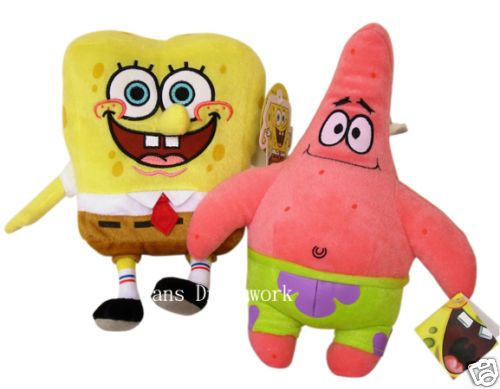 Spongebob Squarepants & Patrick plush doll toy set x 2  