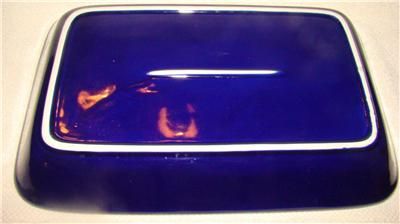 Cobalt Blue Baking Dish Casserole Pan Fruit Design  