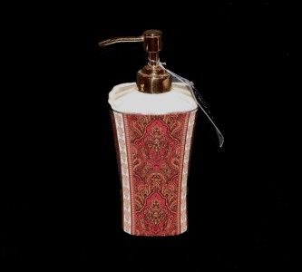 Croscill GRAMERCY Regal Paisley Scalloped Soap Lotion Dispenser NWT 