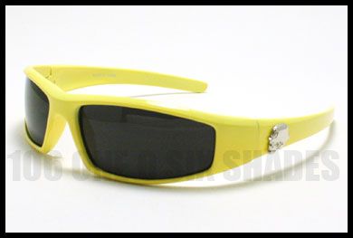 Motocross CHOPPERS Wrap Around Biker Sunglasses Small Size Dark BLACK 