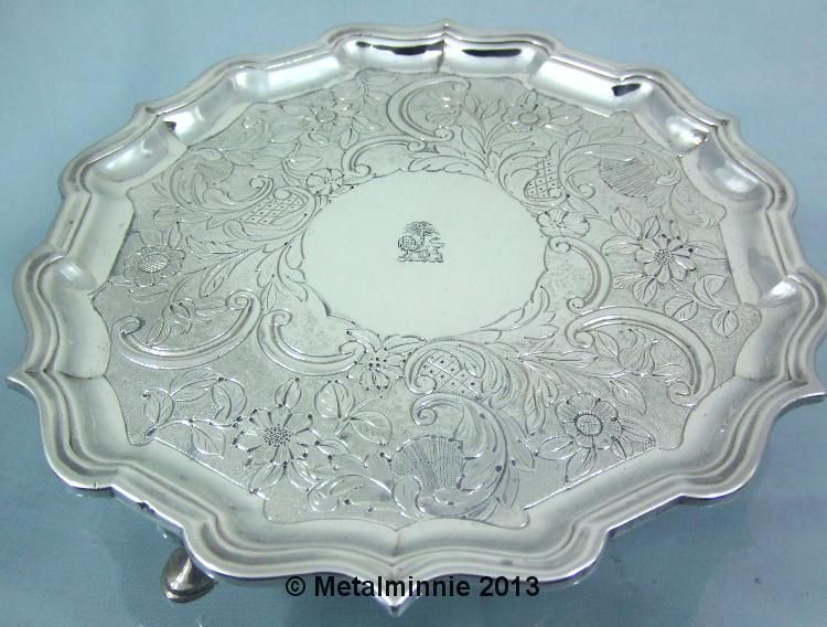 SUPER GEORGIAN SILVER WAITER SALVER ABERCROMBY 1736  