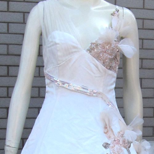 VINTAGE Hollywood 1960s 70s White Chapel Wedding Bridal Evening Ball 