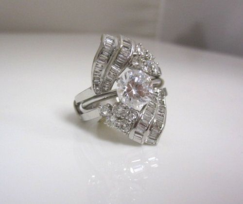   OFF 2 CARAT DIAMOND PLATINUM INSERT GUARD WRAP ENHANCER RING  